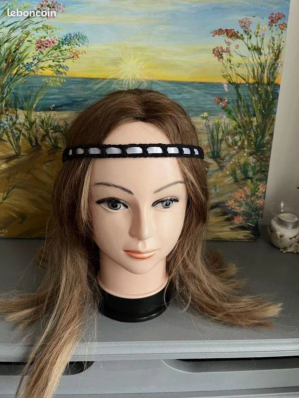 Collar Chokers Halskette Nuince Collar Collana Colar Bandeau hecho a mano Noir Blan – photo 2